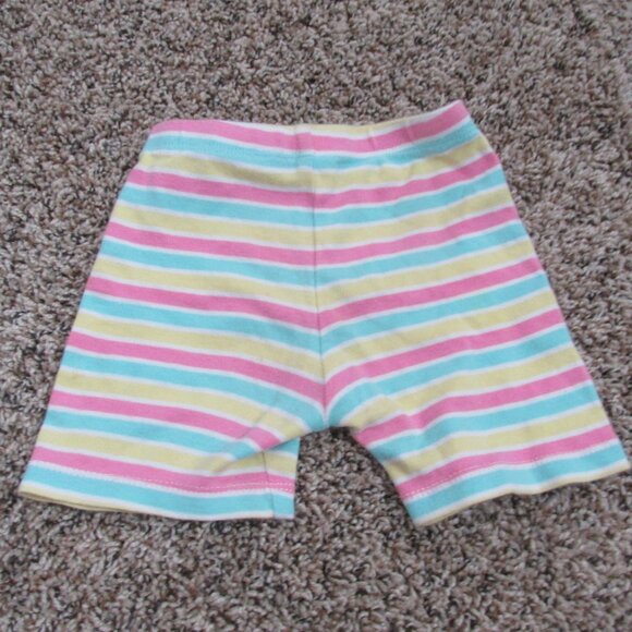 Pull On Shorts Toddler Girls Size 12M Pink Yellow Blue Striped Elastic Bottoms‎ - Picture 3 of 3